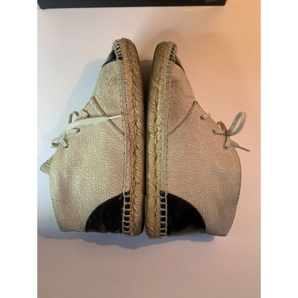 CHANEL Crackled Leather Espadrille High Top Shoe Size EU 38 US 8 - Picture 10 of 15